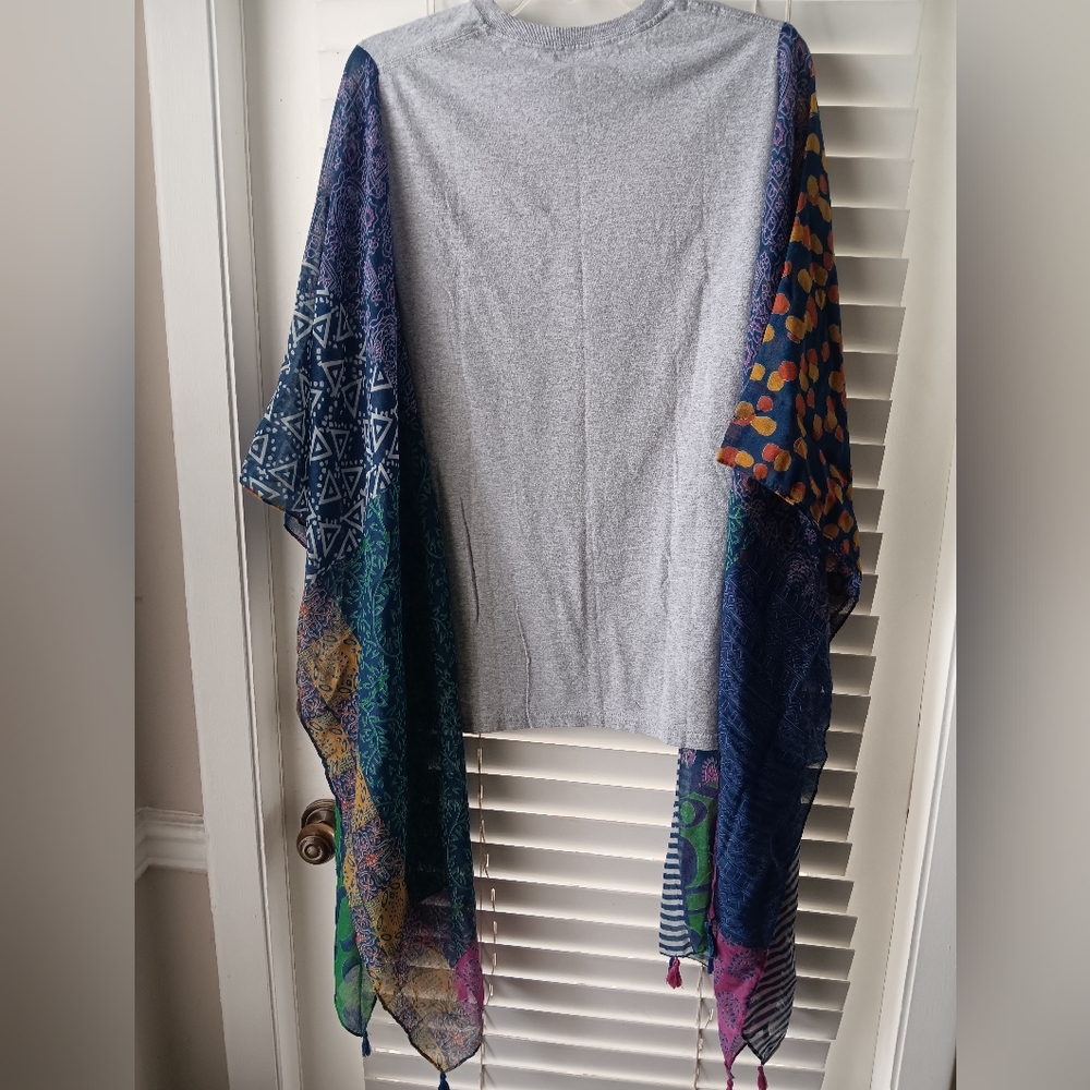 2 For $65 Upcycled Sesame Street Gray T-Shirt / Poncho - Picture 4 of 4